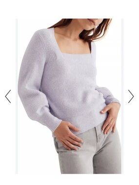 Madewell Square Neck Ribbed Lavender Sweater Womens Large Office